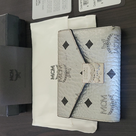 MCM Handbags - MCM Small Silver Bifold Wallet